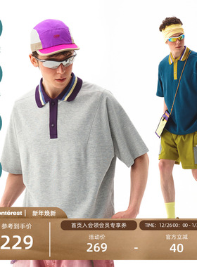 NOTHOMME重磅250g户外水盾科技撞色短袖T恤宽松针织polo衫男