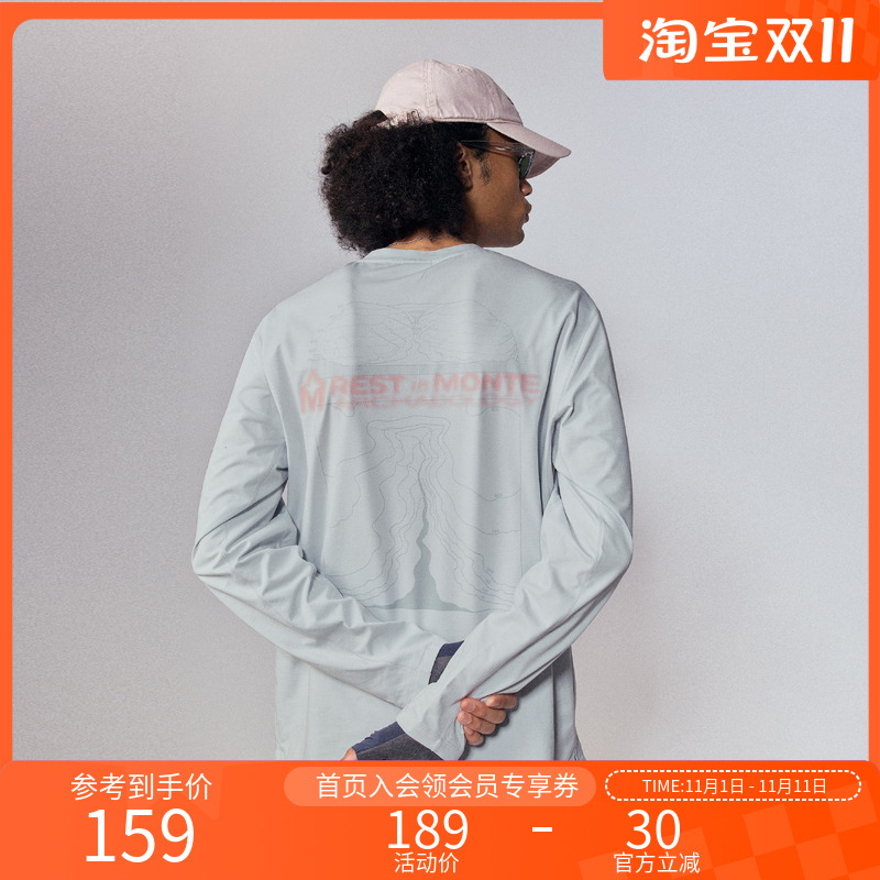Monterest户外山脉印花长袖T恤