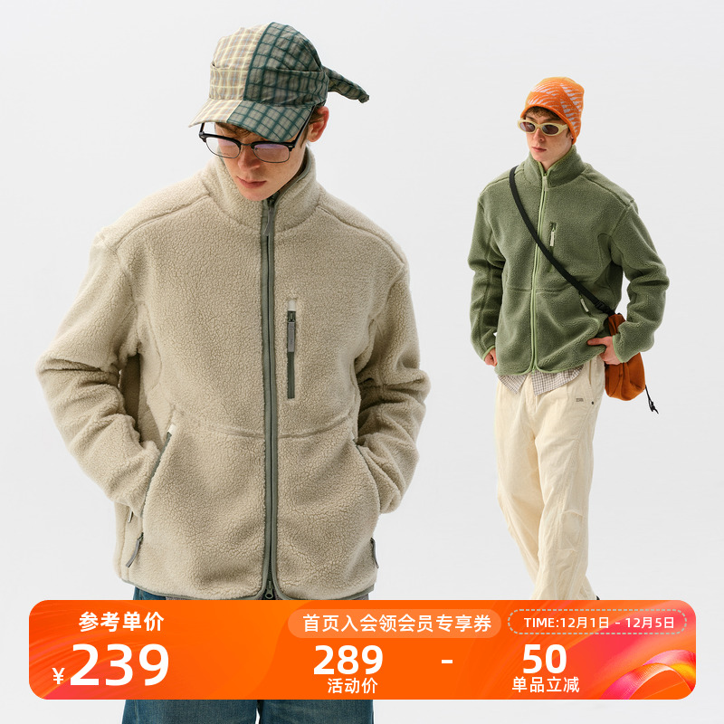 NOTHOMME户外宽松立领羊羔绒外套