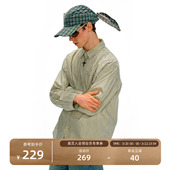 男士 NOTHOMME户外潮牌露营通勤长袖 衬衣简约口袋宽松条纹衬衫