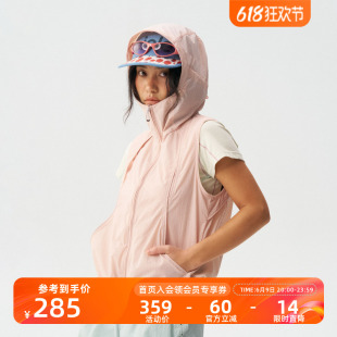 瞬时山野Monterest户外防泼水UPF50+轻量透气连帽防晒马甲背心女