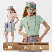 瞬时山野Monterest户外吸湿速干原纱5A抗菌LOGO印花运动短袖 T恤女