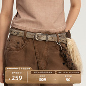 瞬时山野Monterest马年限定摩登重工真马毛头层牛皮马鞍扣皮带