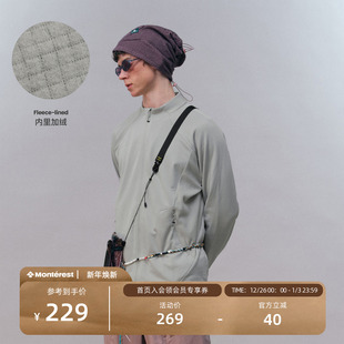 瞬时山野Monterest3A抗菌复古休闲加绒中间层立领抓绒夹克外套