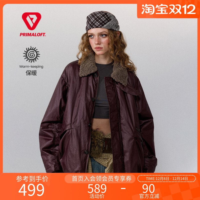 Monterest可拆卸仿毛领甲板棉服