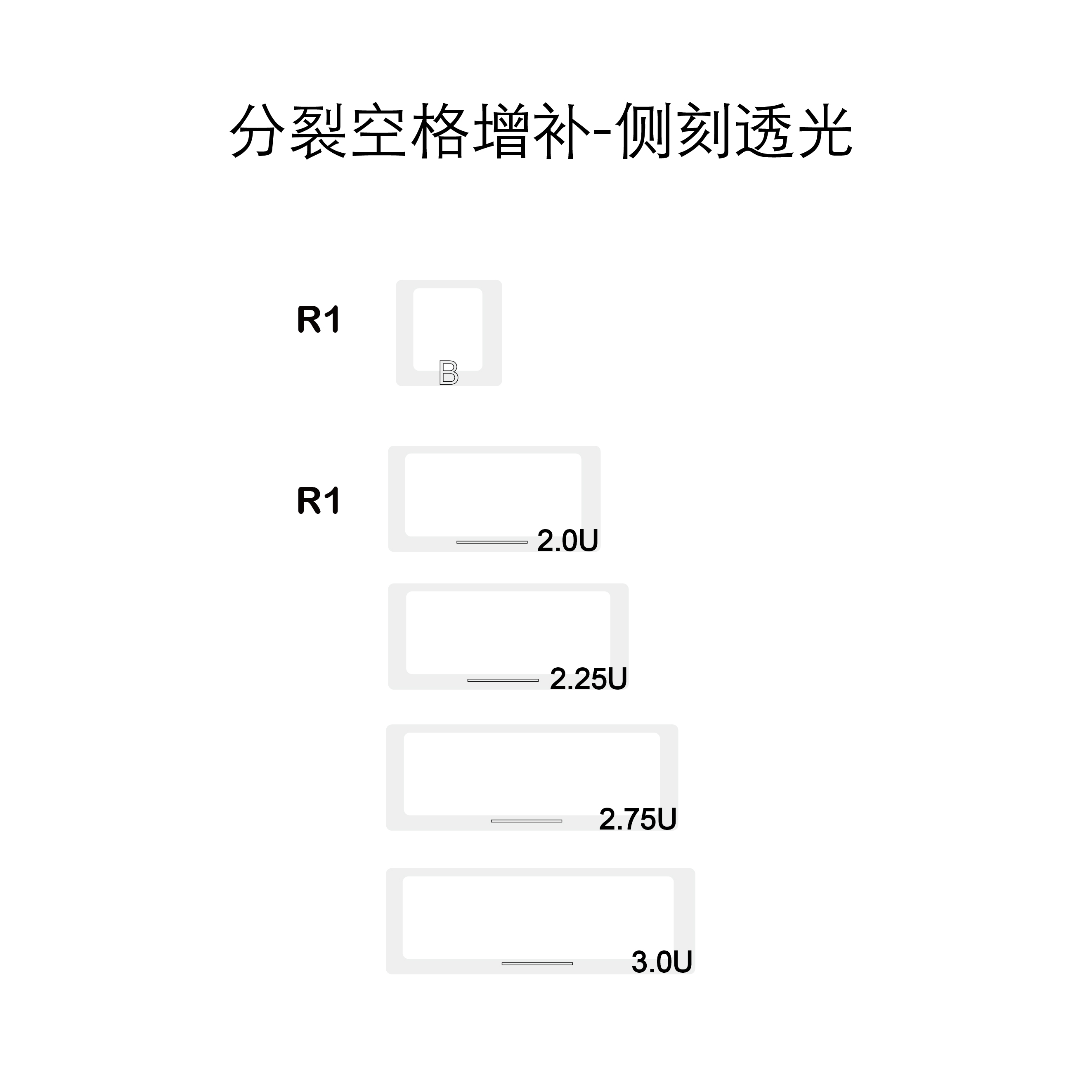 KCPMASTER分裂空格增补侧刻透光