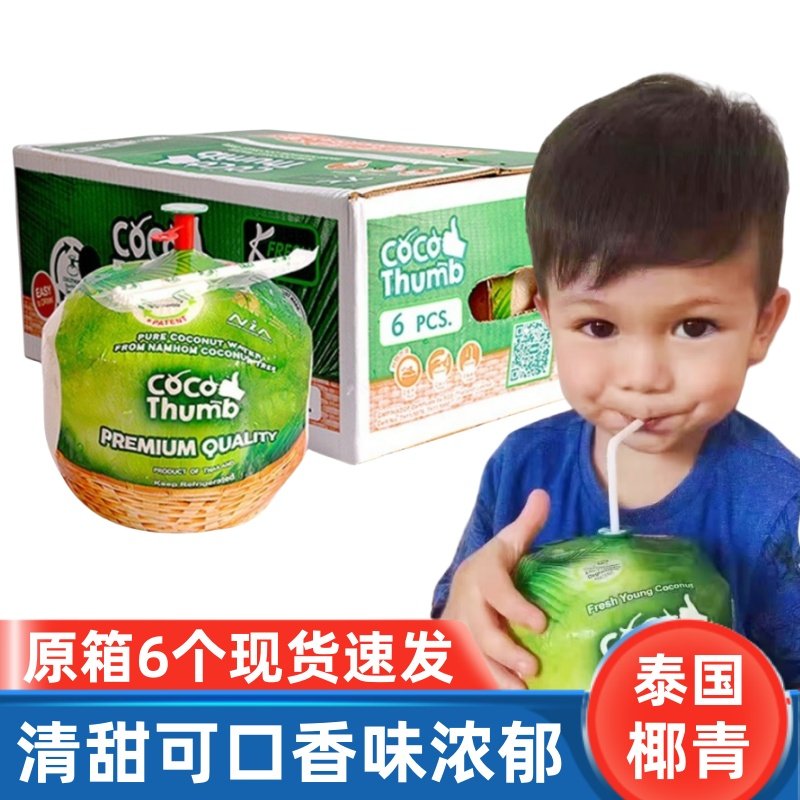 泰国椰子进口地雷椰易开宝网红Coco椰青新鲜 易拉罐孕妇6个礼盒装