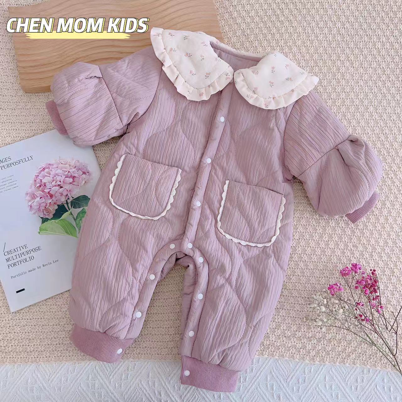 新生儿婴儿衣服秋冬装宝宝连体衣婴幼儿加绒外出服冬季哈衣棉服