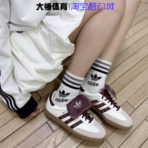 Adidas/阿迪达斯Originals SAMBA OG女款白红低帮复古板鞋JQ9714