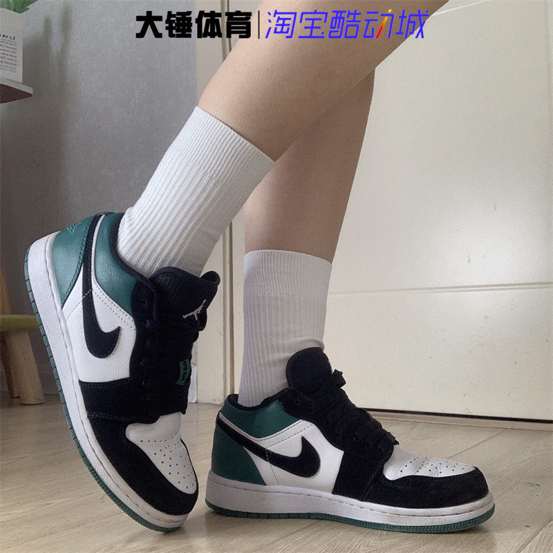 耐克/nike Air Jordan 1 AJ1黑绿脚趾低帮复古篮球鞋553560-113