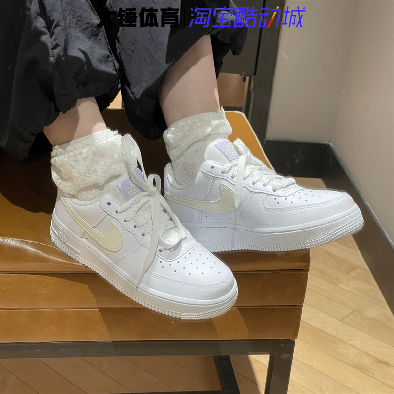 Nike/耐克AIR FORCE 1空军一号白紫百搭低帮运动板鞋FN3501-100