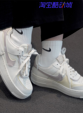 Nike/耐克AIR FORCE 1女空军一号运动鞋白紫低帮板鞋DZ1847-104