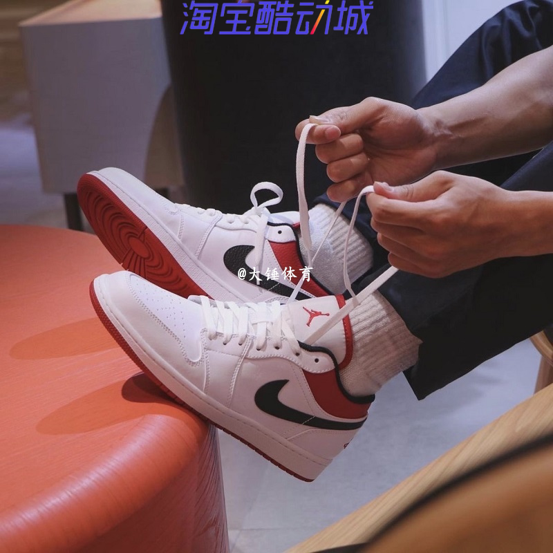 Air Jordan 1 Low AJ1低帮 黑白红芝加哥 休闲运动篮球鞋 553558