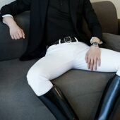 低腰性感弹力紧身白色牛仔裤 包腿小脚裤 发型师铅笔裤 男士 休闲裤 子