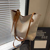 爆款 休闲大包包新款 2024时尚 单肩包女大容量大学生上课通勤托特包