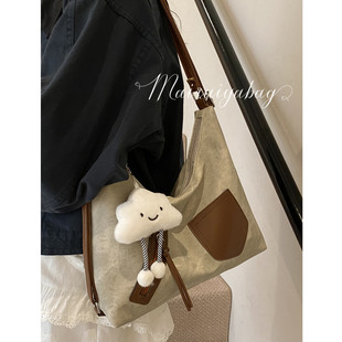 休闲通勤托特包女大容量2025新款 春夏单肩斜挎包街头潮流双肩背包