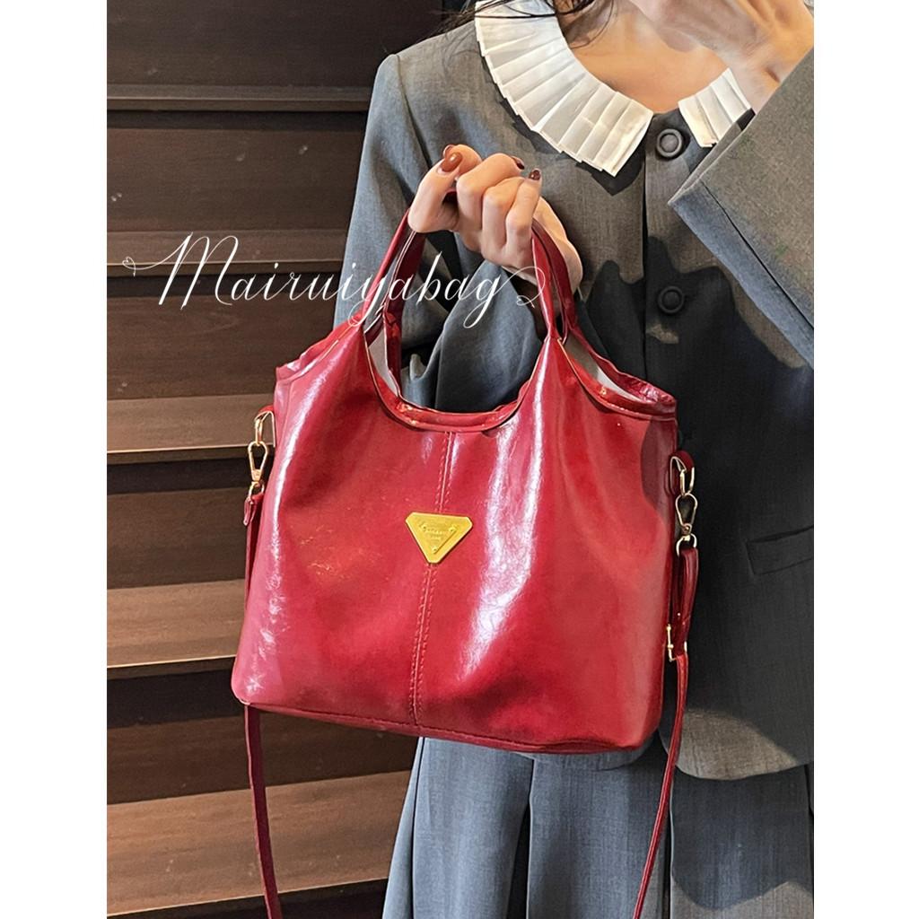 韩国手时尚质感通勤水桶菜篮子包