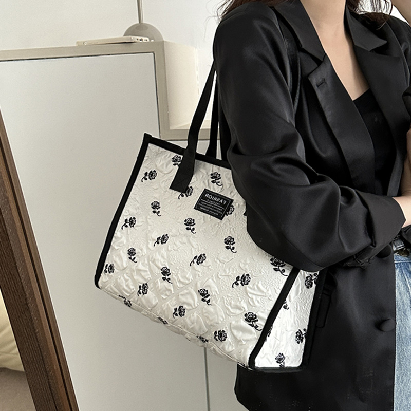 麦瑞雅印花时尚百搭通勤托特包