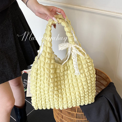 洋气云朵泡芙花朵简约手提托特包