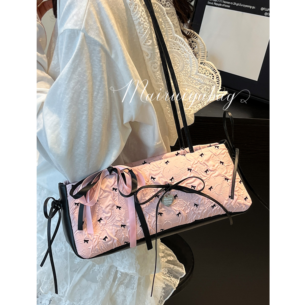 韩国小众蝴蝶结高级感单肩腋下包