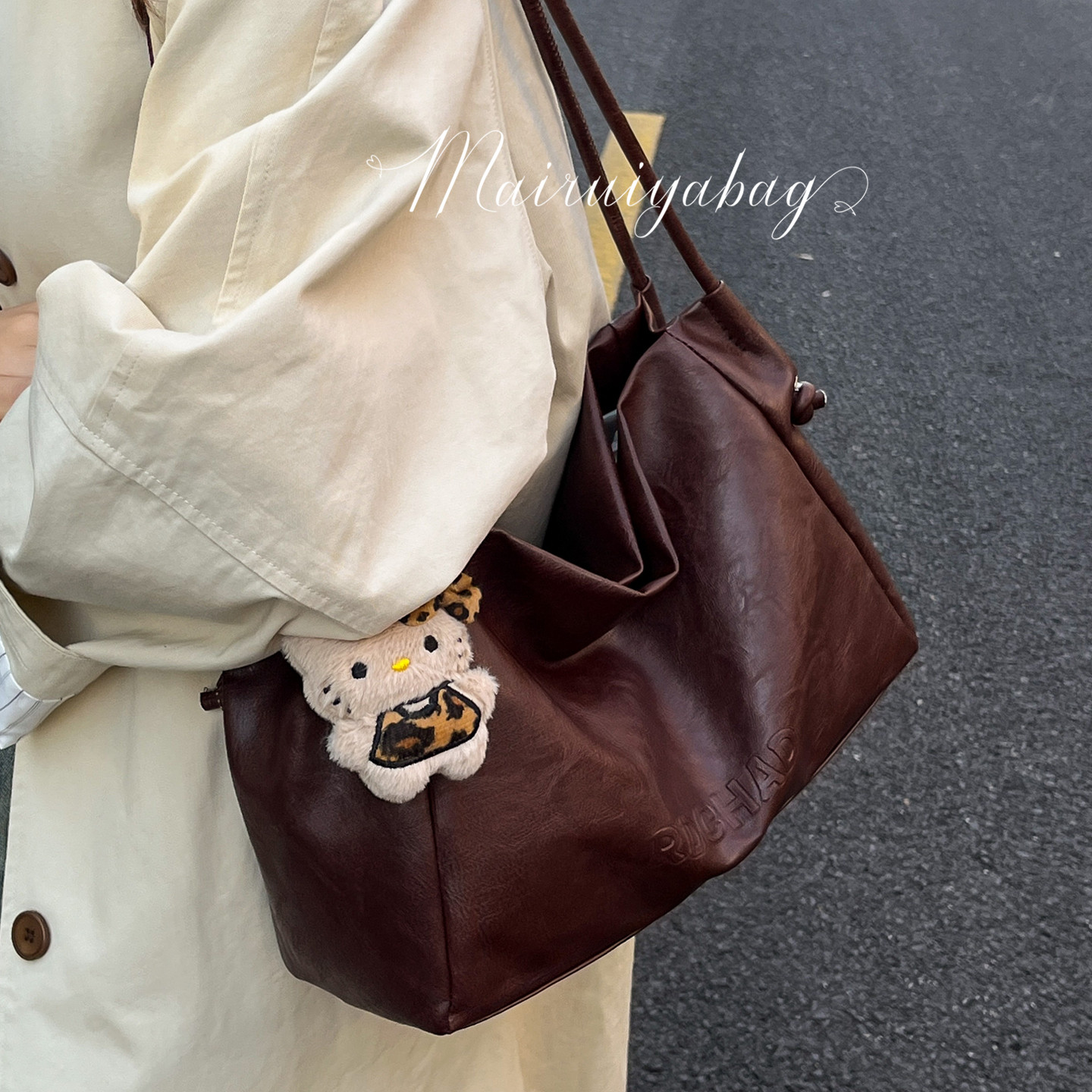 韩系简约时尚大容量通勤托特包