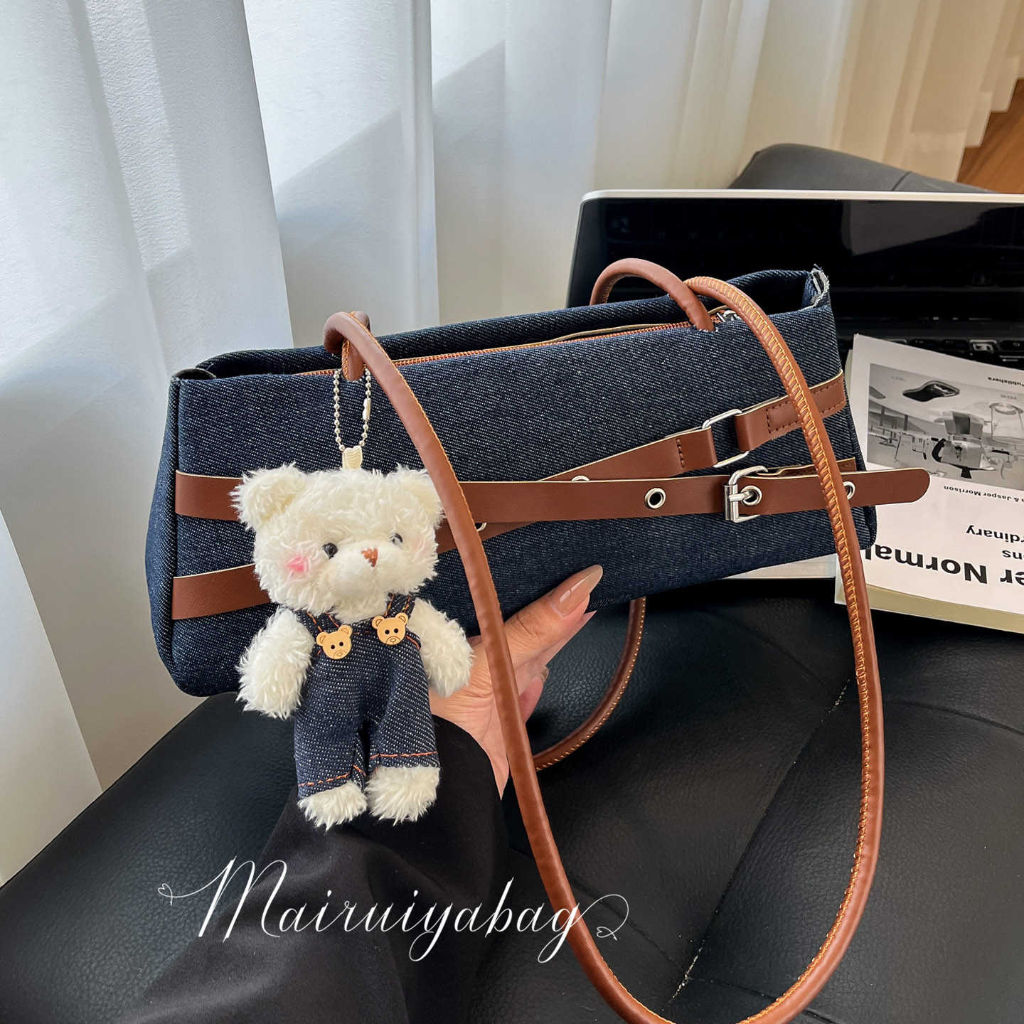 韩版气质腋下包包2025新款女式简约卡通牛仔精致休闲高级感单肩包