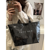 大容量杜邦纸果冻包时尚 透明PVC防水手提袋上班通勤托特妈咪包潮