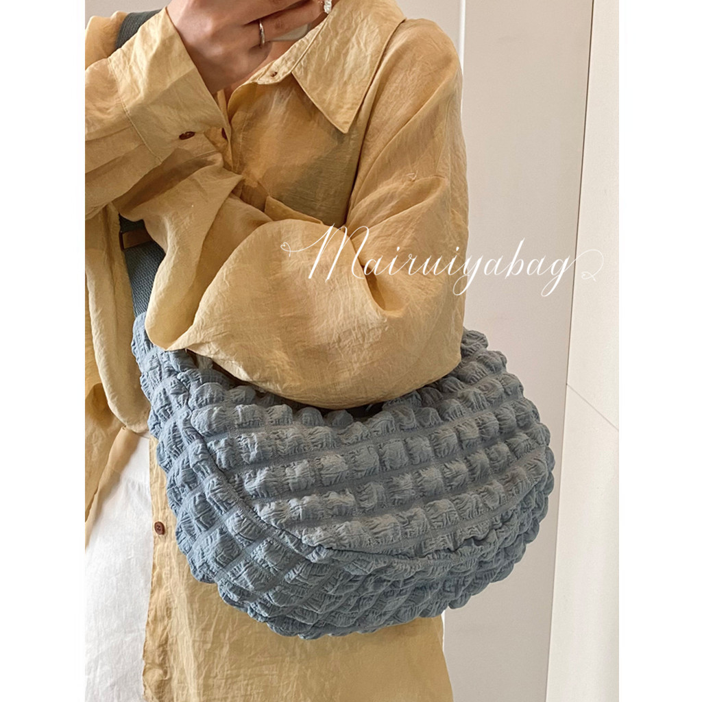 少女韩版褶皱可爱云朵泡芙托特包