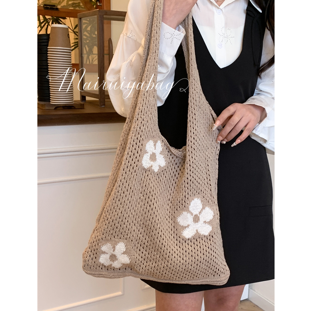 简约手工镂空小清新编织托特包