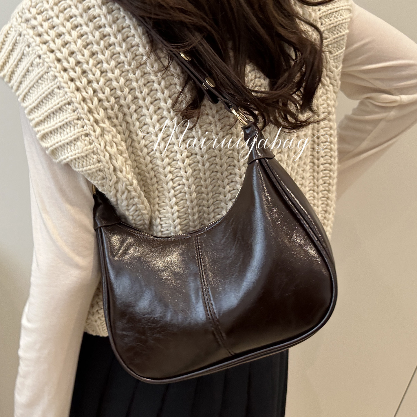 时尚高级感洋气马鞍单肩腋下包