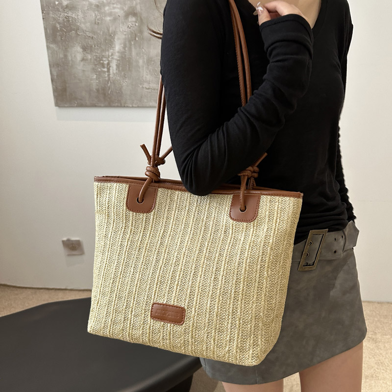 麦瑞雅百搭编织草编单肩托特包