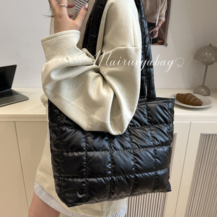 大容量棉服包包女秋冬百搭2025新款 休闲单肩包今年流行通勤托特包