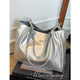 手提托特包 高级感银色单肩包时尚 休闲通勤大容量包包女式 2025新款