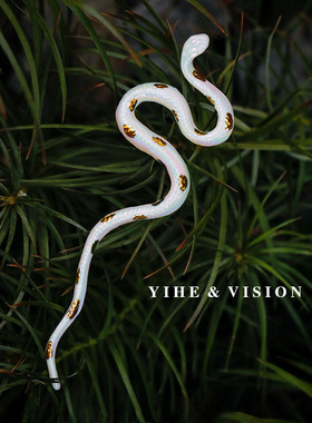 YIHE 原创【斑点金蛇】小众文艺独特陶瓷蛇本命年大衣男女胸针