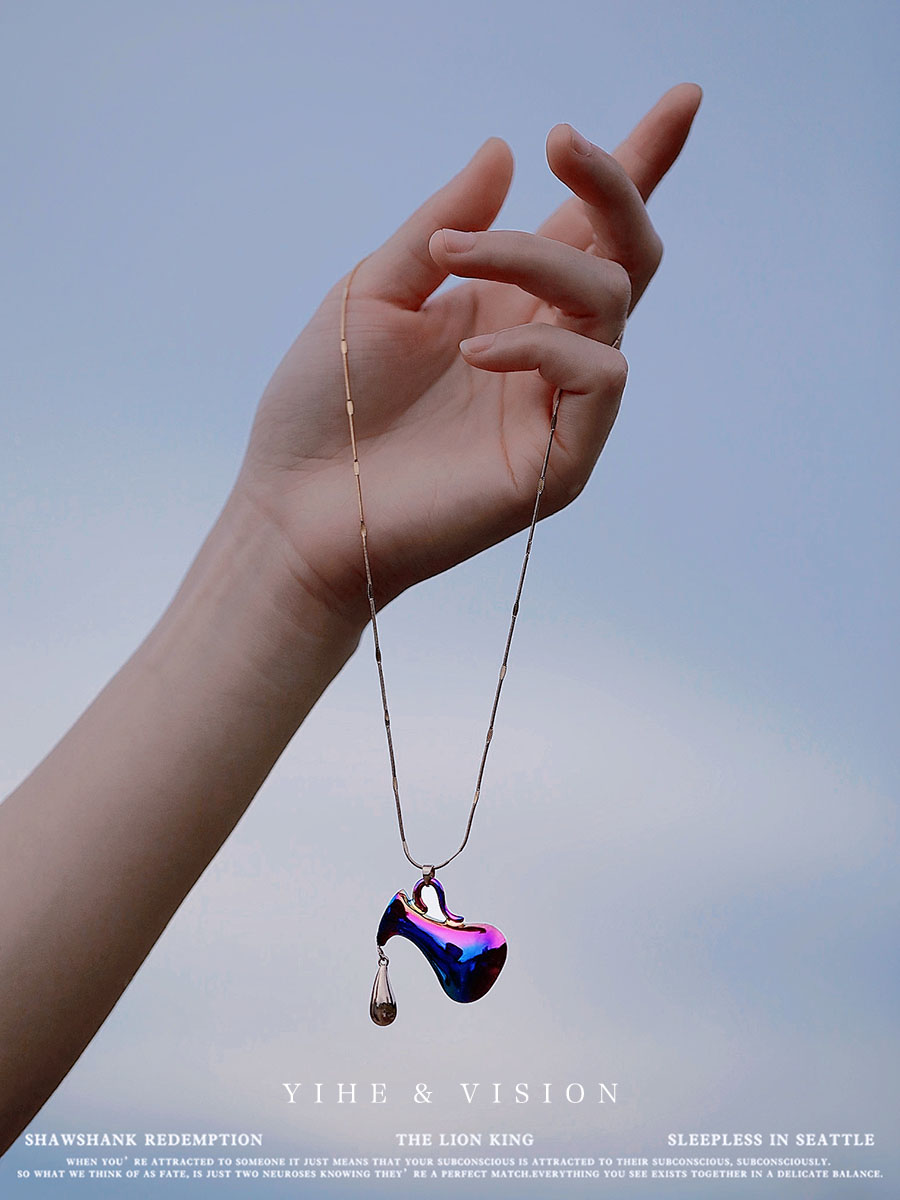 YIHE钛钢项链陶瓷水瓶女