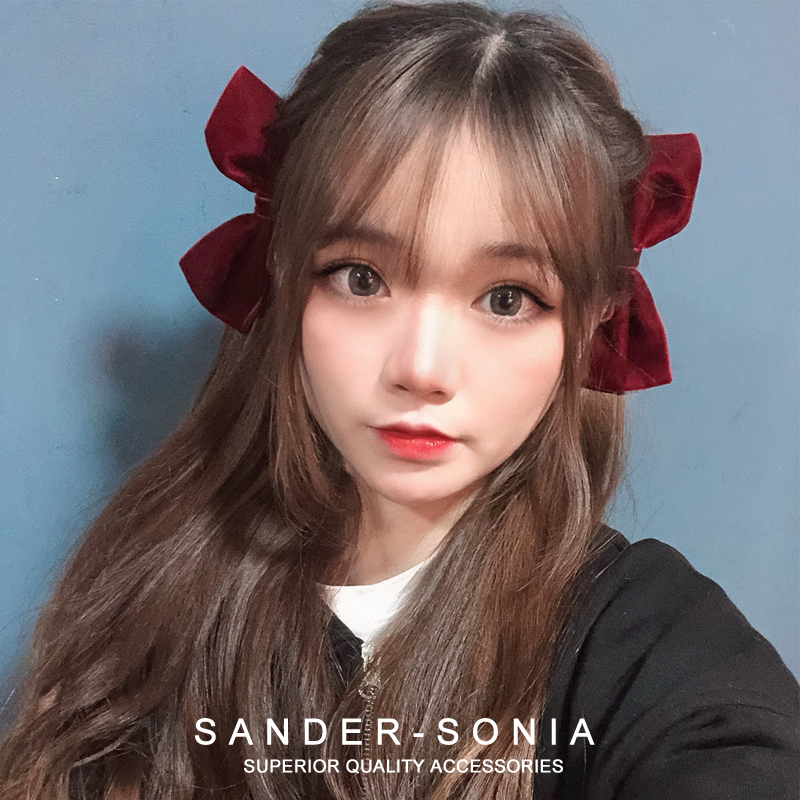 【SANDERSONIA】复古少女jisoo金智秀同款大蝴蝶结发夹边夹-封面