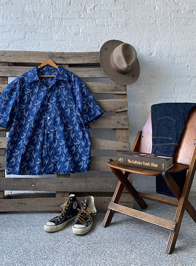 Taters and Rys日系复古星辰棉麻宽松古巴领夏威夷aloha短袖衬衫