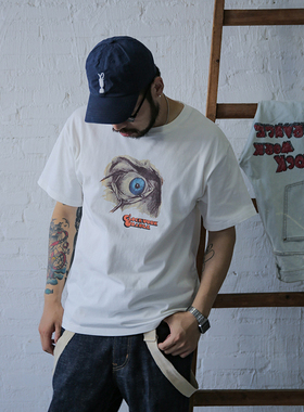 Taters and Rys原创复古电影主题“发条橙”印花宽松圆领短袖T恤