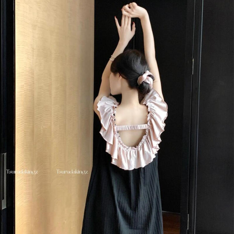 甜美纯欲风吊带睡裙女夏季