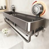 日本卫生间吸盘置物架墙上免打孔收纳盒浴室厕所收纳架壁挂式 架子