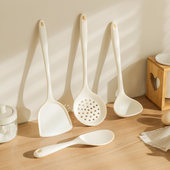 日本硅胶锅铲耐高温尼龙炒菜厨具家用食品级不粘锅专用汤捞勺套装