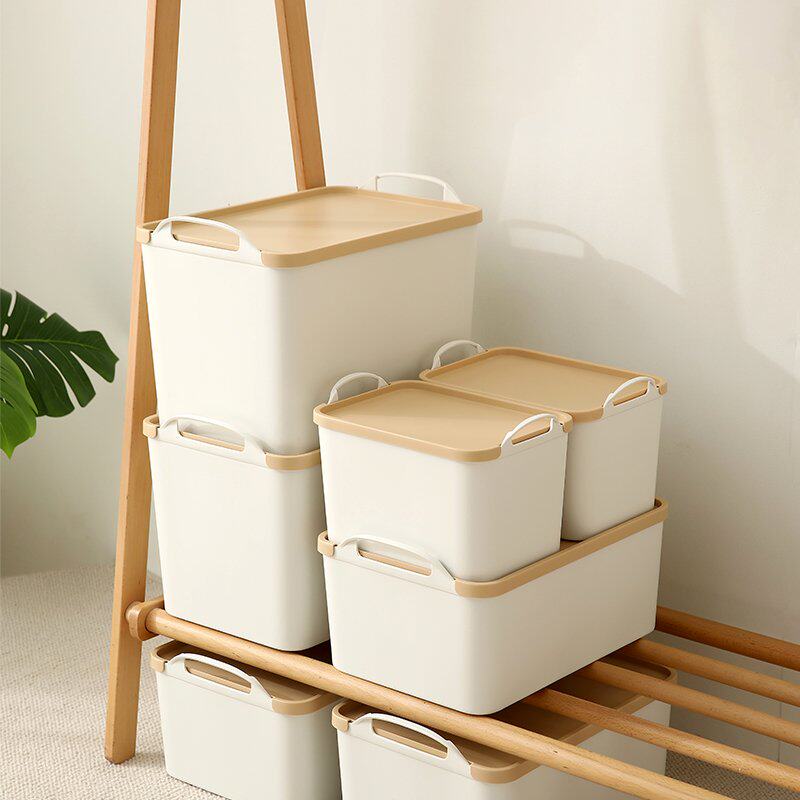 日本带盖家用塑料收纳箱衣服零食玩具储物箱防尘防水杂物存储盒子