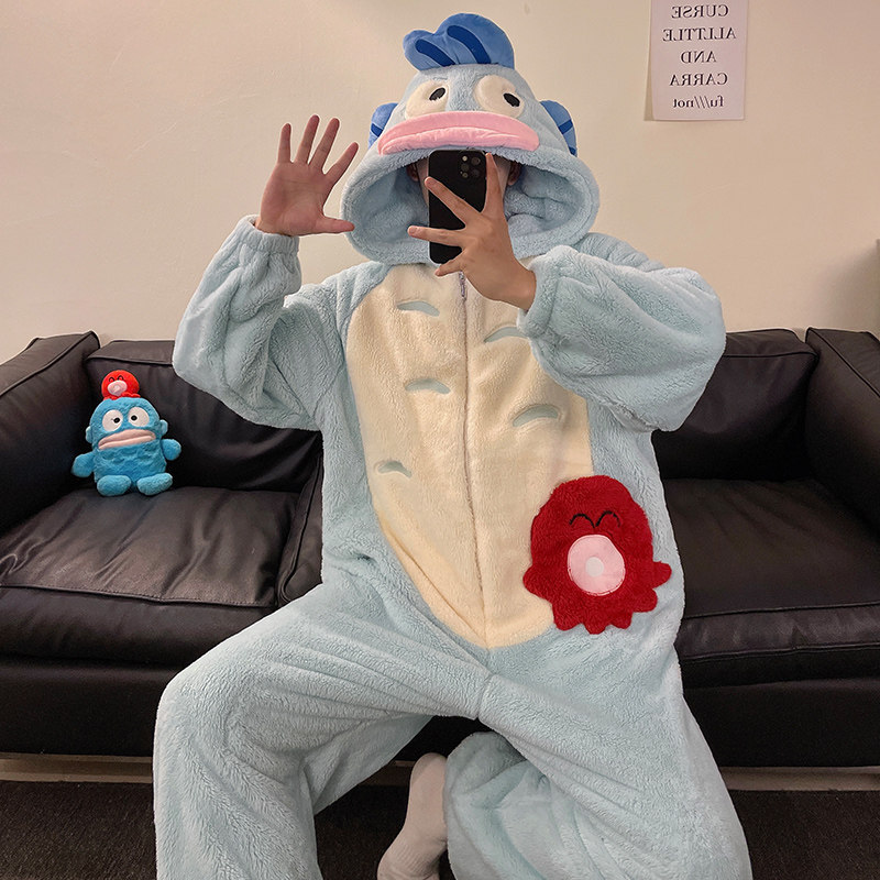连体睡衣男士珊瑚绒秋冬季