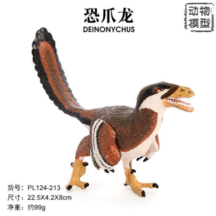 恐爪龙玩具小孩认知小型恐龙模型兽脚类副鸟类驰龙实心硬胶白垩纪