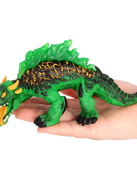 犀牛怪兽玩具绿色蜥蜴怪物嘴巴可动硬胶模型小孩子礼物神话生物
