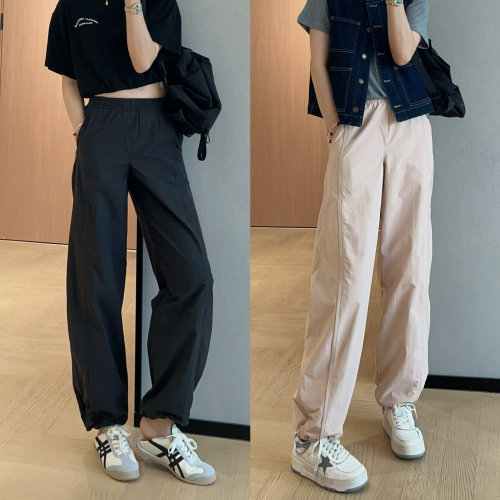 WTHEONE定制优+同款直筒工装裤可束脚防晒速干高腰休闲裤女2025夏