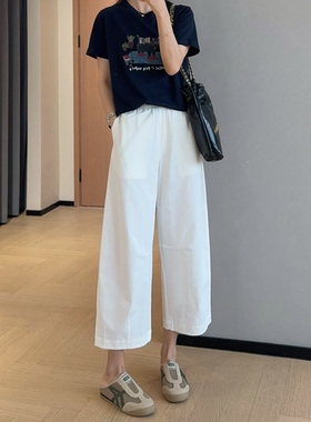 WTHEONE夏季凉感防晒速干日系山本裤宽松显瘦九分休闲裤女2026新