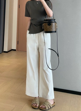 WTHEONE神仙裤子舒柔特薄款九分高腰直筒休闲裤小个子女2026新款