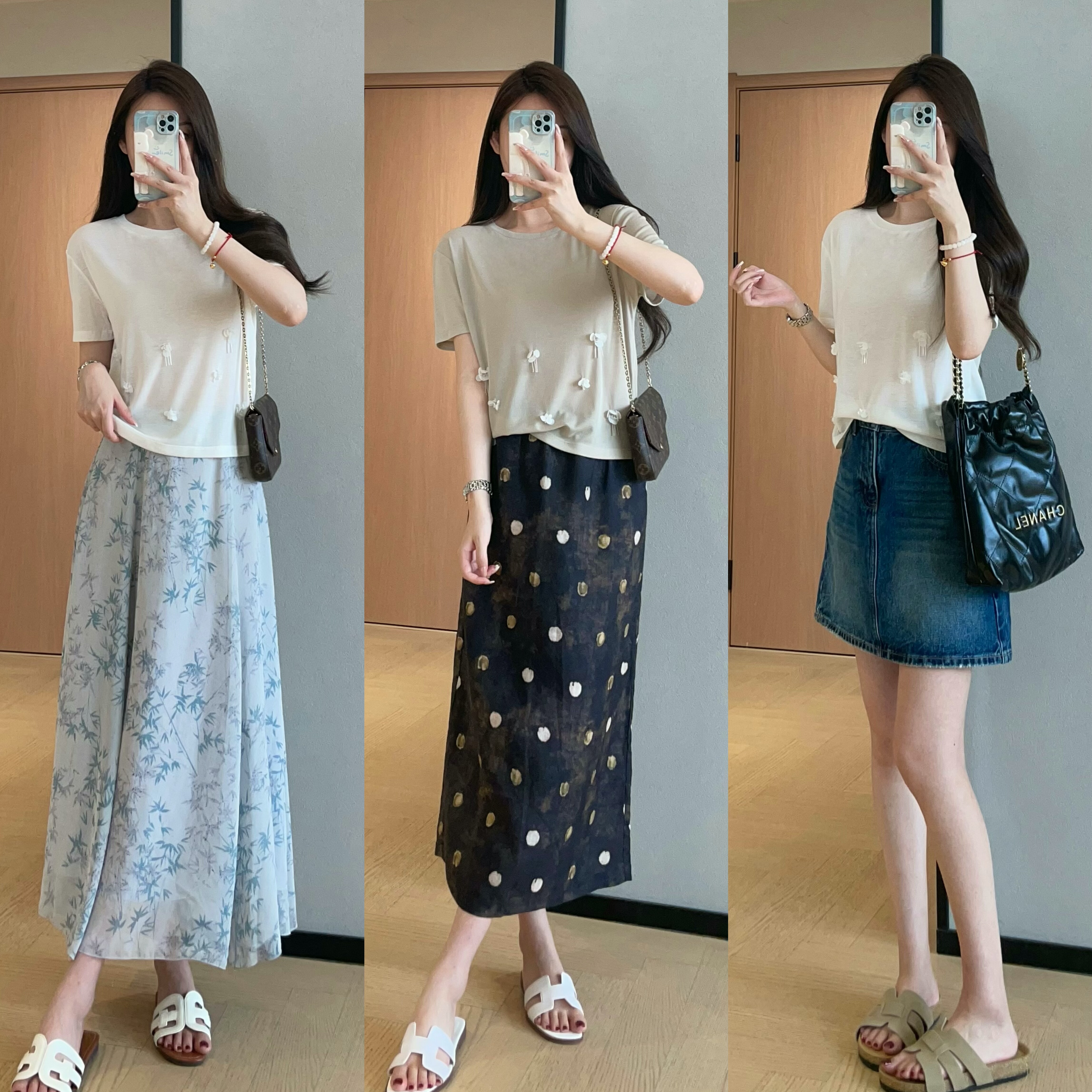 WTHEONE时髦减龄手工铃兰花钉珠天丝针织短袖圆领T恤女2026新款夏