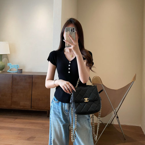 WTHEONE呼吸感凉感天丝亚麻立体坑条V领短袖针织T恤上衣女2025夏